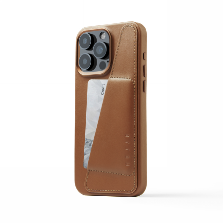 ETUI SKÓRZANE WALLET MAGSAFE MUJJO DO IPHONE 15 PRO MAX TAN