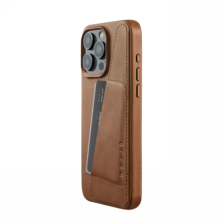 ETUI SKÓRZANE WALLET MAGSAFE MUJJO DO IPHONE 15 PRO MAX TAN