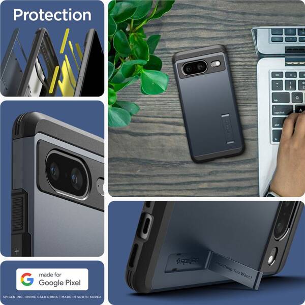 ETUI SPIGEN DO GOOGLE PIXEL 8 TOUGH ARMOR METAL SLATE