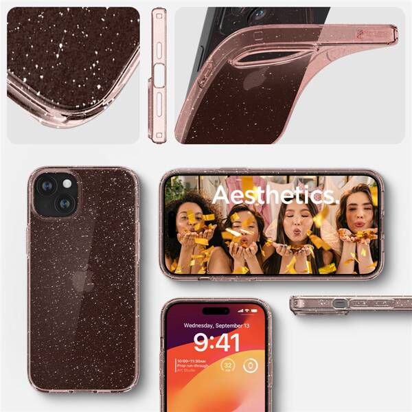 ETUI SPIGEN DO IPHONE 15 PLUS LIQUID CRYSTAL GLITTER ROSE QUARTZ