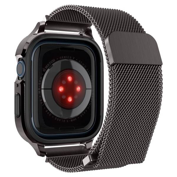 ETUI Z PASKIEM SPIGEN DO APPLE WATCH 9 / 8 / 7 45MM METAL FIT PRO GRAPHITE