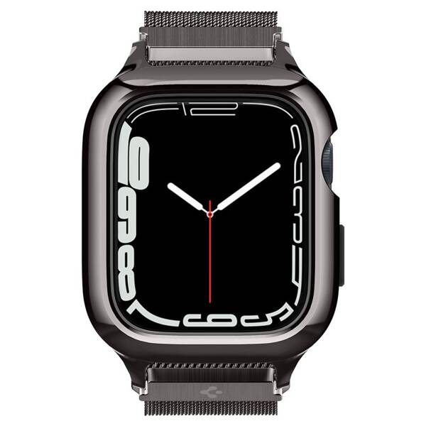 ETUI Z PASKIEM SPIGEN DO APPLE WATCH 9 / 8 / 7 45MM METAL FIT PRO GRAPHITE