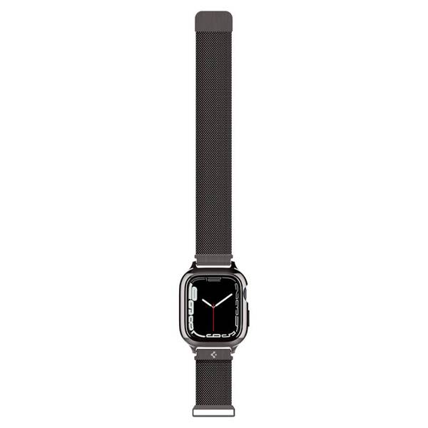 ETUI Z PASKIEM SPIGEN DO APPLE WATCH 9 / 8 / 7 45MM METAL FIT PRO GRAPHITE