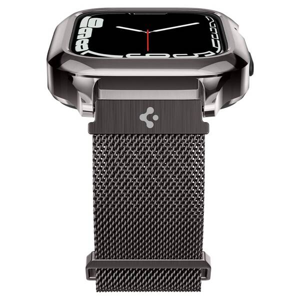 ETUI Z PASKIEM SPIGEN DO APPLE WATCH 9 / 8 / 7 45MM METAL FIT PRO GRAPHITE