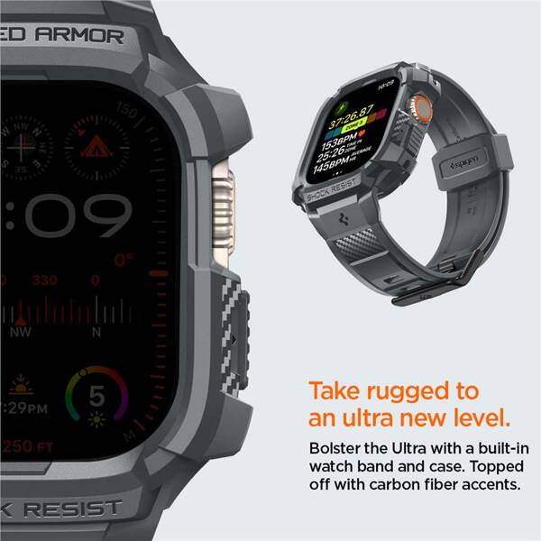 ETUI Z PASKIEM do APPLE WATCH ULTRA 2 1 49mm SPIGEN RUGGED ARMOR PRO