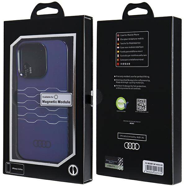 ETUI do IPHONE 14 PRO 6.1" AUDI IML MAGSAFE NIEBIESKIE