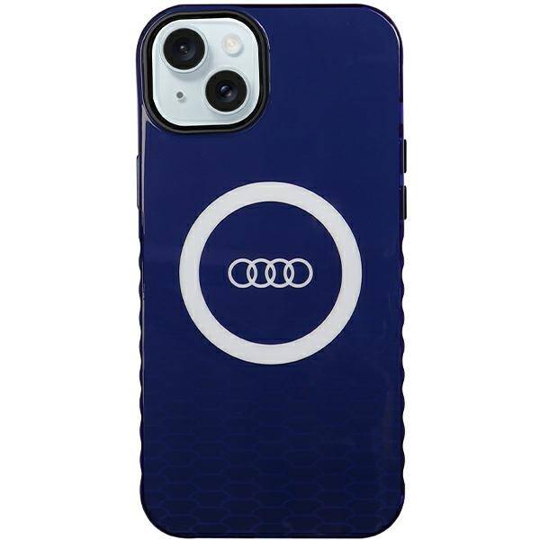 ETUI do IPHONE 15 PLUS / 14 PLUS AUDI IML BIG LOGO MAGSAFE NIEBIESKIE