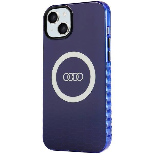 ETUI do IPHONE 15 PLUS / 14 PLUS AUDI IML BIG LOGO MAGSAFE NIEBIESKIE