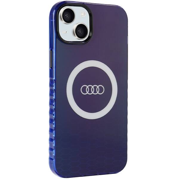 ETUI do IPHONE 15 PLUS / 14 PLUS AUDI IML BIG LOGO MAGSAFE NIEBIESKIE