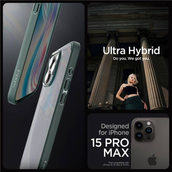 ETUI do IPHONE 15 PRO MAX SPIGEN CRYSTAL HYBRID