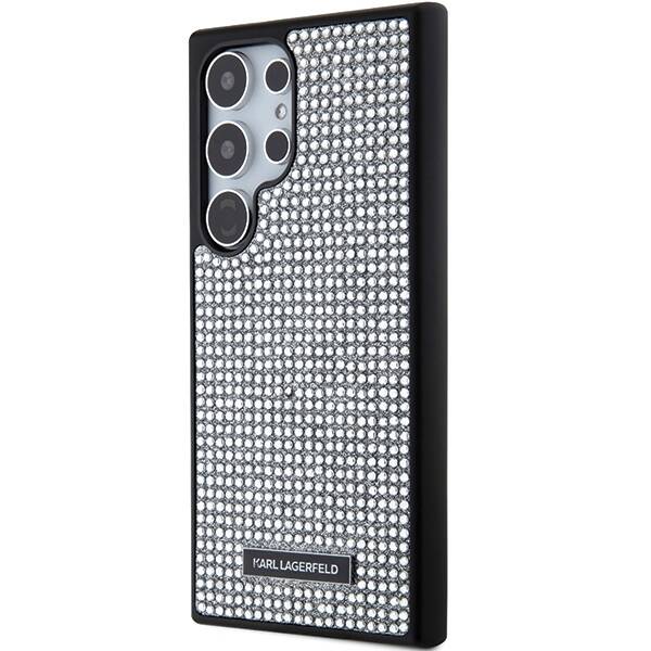 ETUI do SAMSUNG 24 ULTRA KARL LAGERFELD RHINESTONE METAL LOGO SREBRNE 