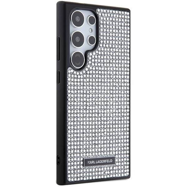 ETUI do SAMSUNG 24 ULTRA KARL LAGERFELD RHINESTONE METAL LOGO SREBRNE 