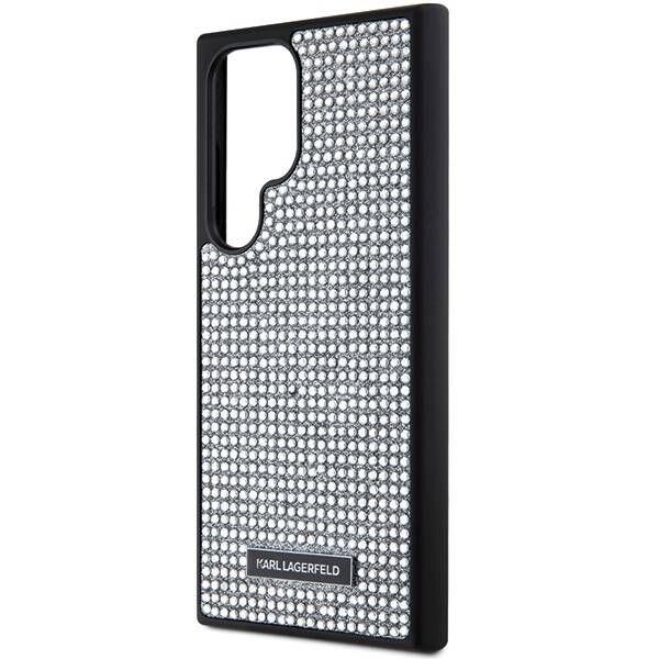 ETUI do SAMSUNG 24 ULTRA KARL LAGERFELD RHINESTONE METAL LOGO SREBRNE 