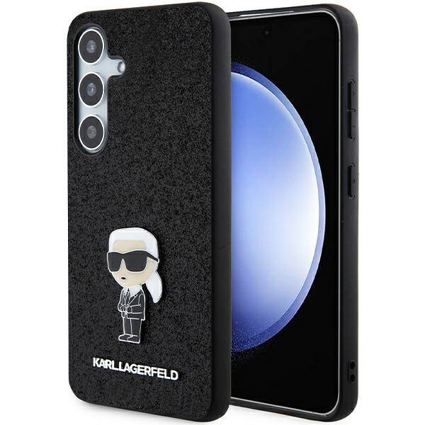 ETUI do SAMSUNG S24+ KARL LAGERFELD FIXED GLITTER IKONIK LOGO METAL CZARNE