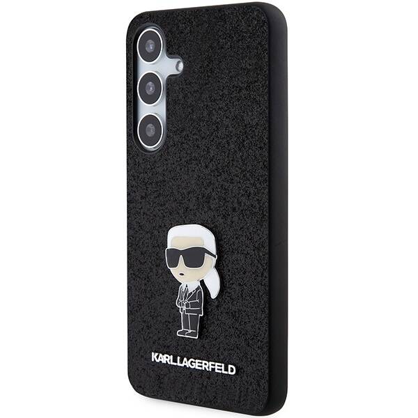 ETUI do SAMSUNG S24+ KARL LAGERFELD FIXED GLITTER IKONIK LOGO METAL CZARNE