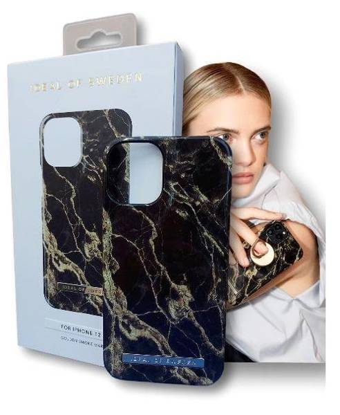 ETUI iDEAL FASHION CASE IPHONE 12 MINI - GOLDEN SMOKE MARBLE