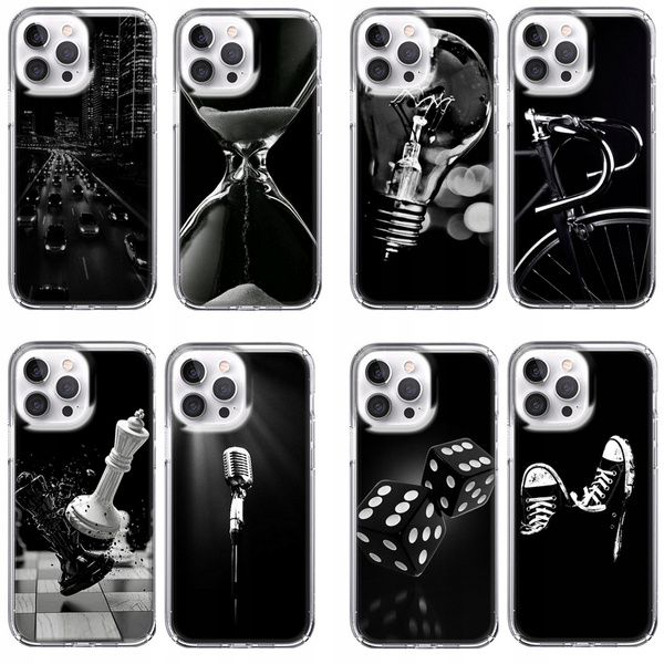 Etui LEO czarne różne wzory do iPhone 12 Pro