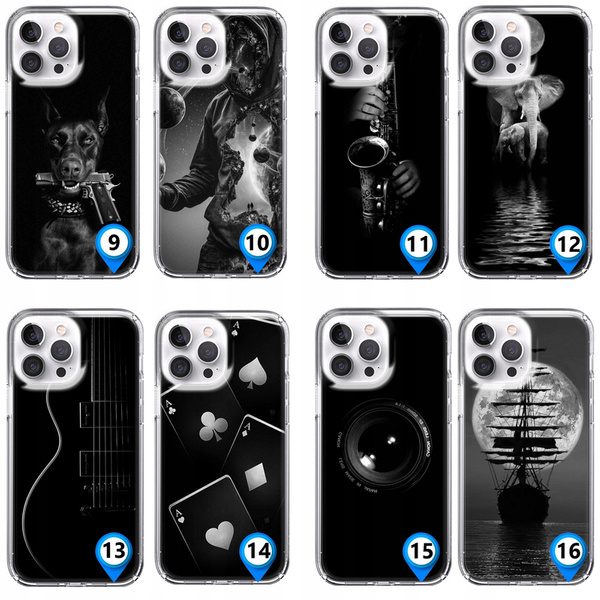 Etui LEO czarne różne wzory do iPhone 12 Pro