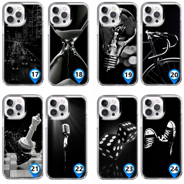 Etui LEO czarne różne wzory do iPhone 12 Pro