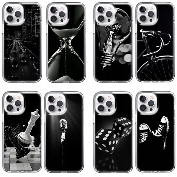 Etui LEO czarne różne wzory do iPhone 13 Pro