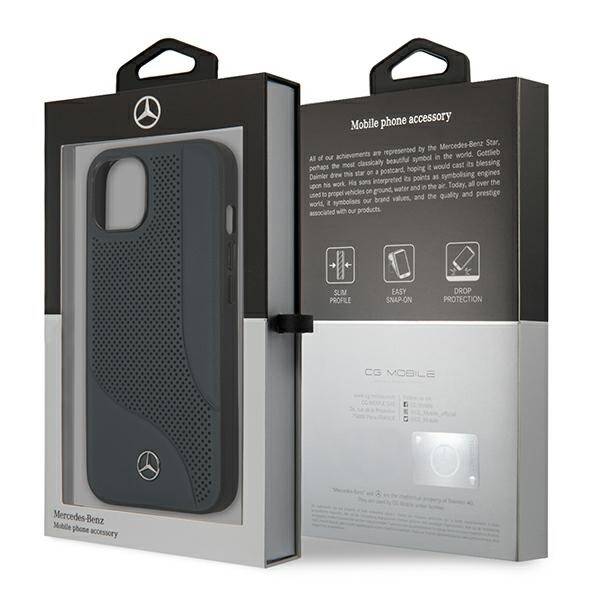 Etui Mercedes Leather Perforated Area do iPhone 13 Mini 