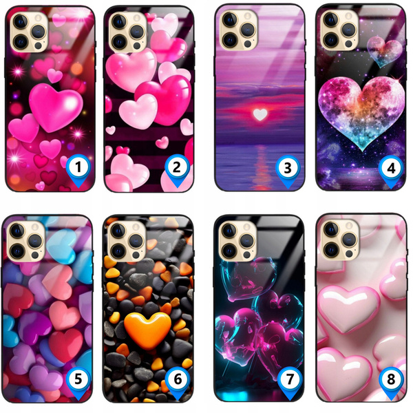 Etui akryl LEO serca różne wzory do iPhone 14 Pro