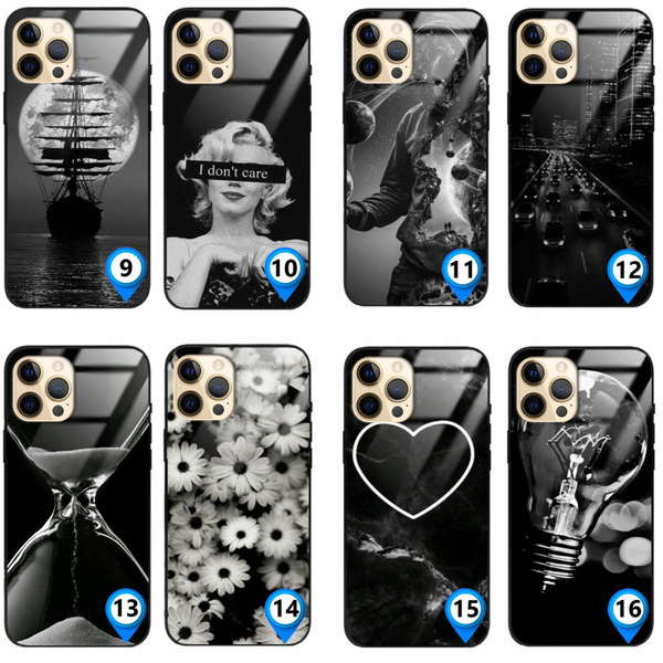 Etui akrylowe LEO czarne różne wzory do iPhone 13 Pro Max