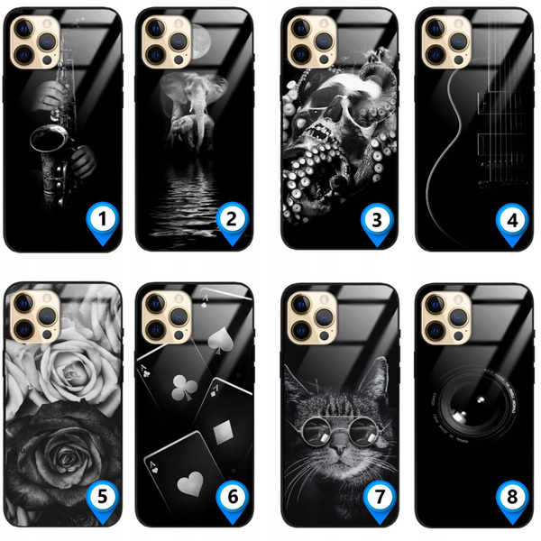 Etui akrylowe LEO czarne różne wzory do iPhone 14 Pro