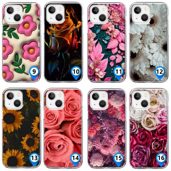 Etui leo kwiaty różne wzory do iPhone 15 Plus