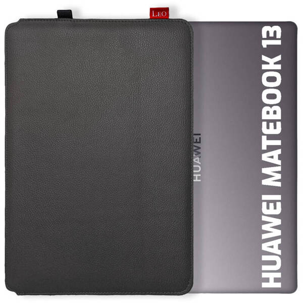 Etui na laptop skórzane LEO Master do Huawei Matebook 13 czarne