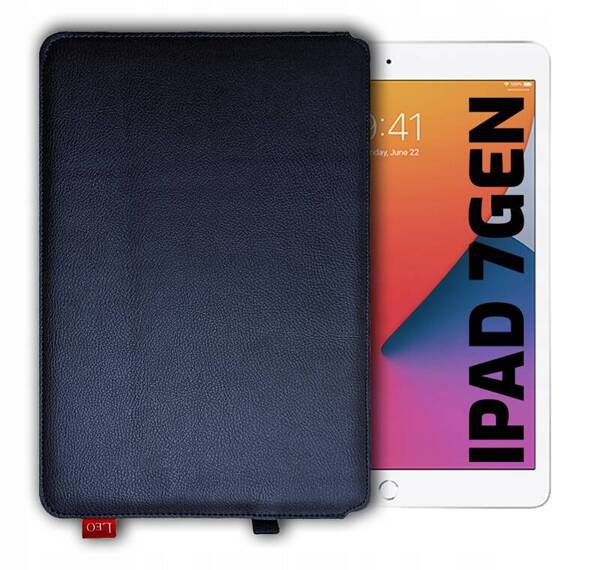 Etui na tablet skórzane LEO Master do Apple iPad 7 gen niebieskie