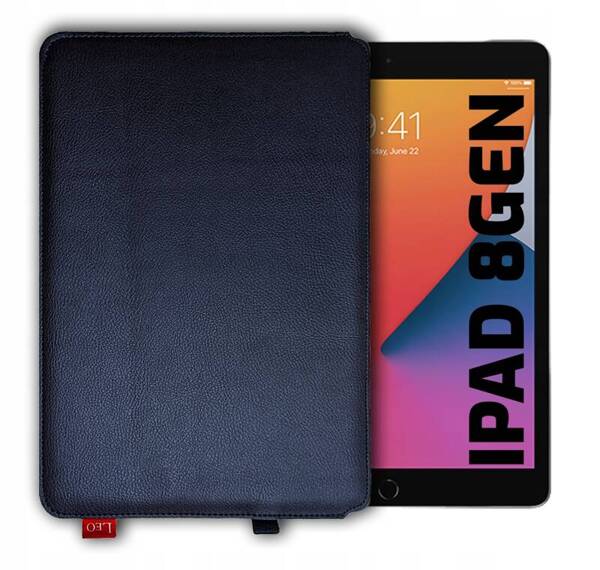 Etui na tablet skórzane LEO Master do Apple iPad 8 gen niebieskie