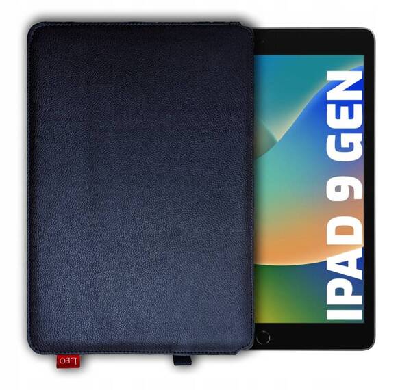 Etui na tablet skórzane LEO Master do Apple iPad 9 gen niebieskie