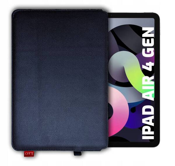 Etui na tablet skórzane LEO Master do Apple iPad Air 4 gen niebieskie