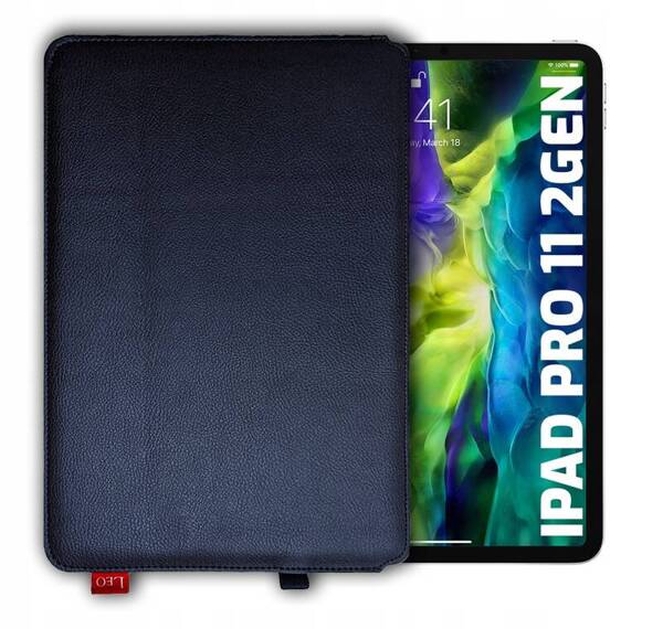 Etui na tablet skórzane LEO Master do Apple iPad Pro 11 2 gen niebieskie