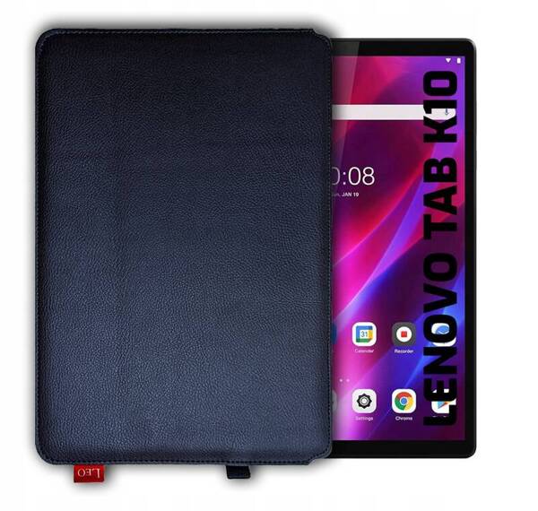 Etui na tablet skórzane LEO Master do Lenovo Tab K10 niebieskie