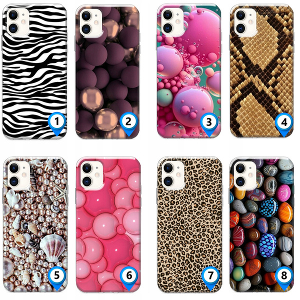 Etui silikonowe LEO tekstury tiger różne wzory do iPhone 12 Mini