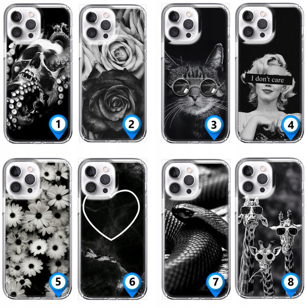 Etui silikonowe z MagSafe LEO black&white różne wzory do iPhone 15 Pro Max
