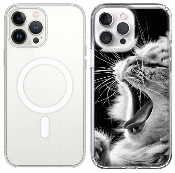 Etui silikonowe z MagSafe LEO koty śmieszne cat różne wzory do iPhone 13 Pro