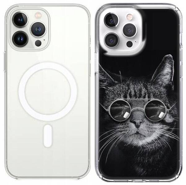 Etui silikonowe z MagSafe LEO koty śmieszne cat różne wzory do iPhone 14 Pro