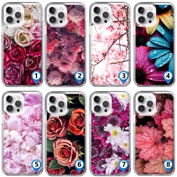 Etui silikonowe z MagSafe LEO kwiaty flowers różne wzory do iPhone 14 Pro