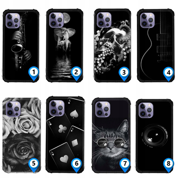 Etui wzmacniane Anti-Shock LEO black&whit różne wzory do iPhone 14 Pro