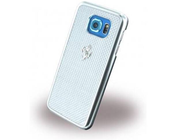 FERRARI GT Carbon Hard Case etui do Samsung Galaxy S6 G920 - SILVER