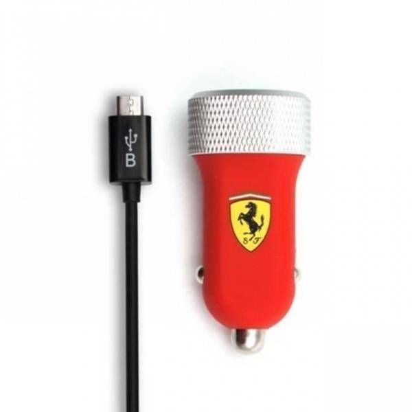 FERRARI Ładowarka samochodowa 2.1A 2X USB - RED