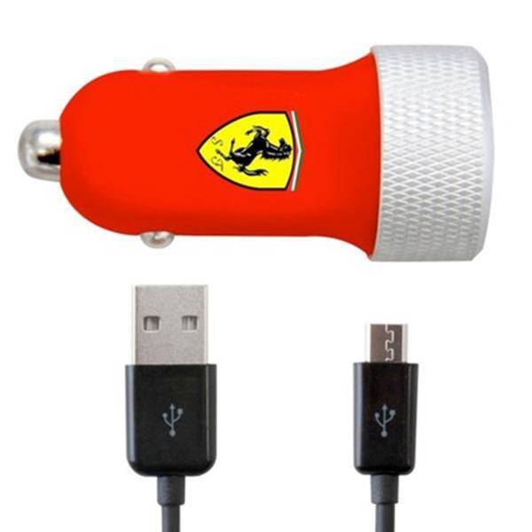 FERRARI Ładowarka samochodowa 2.1A 2X USB - RED