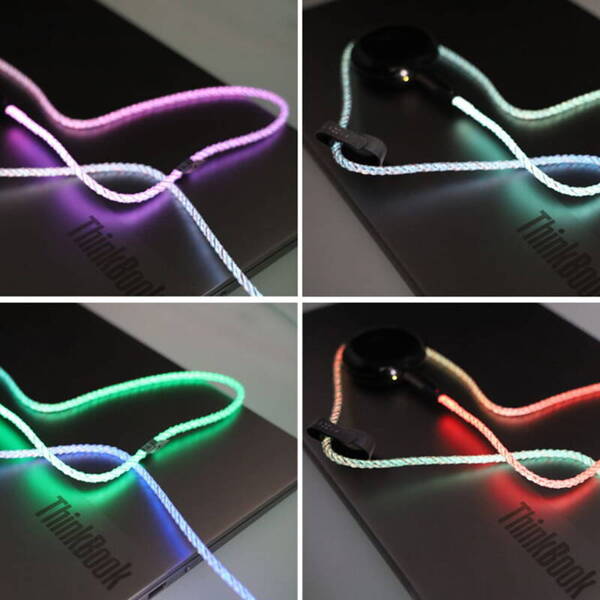 Fixed Glowing Charging | Kabel USB-C do USB-C 60W 1.2M - RAINBOW