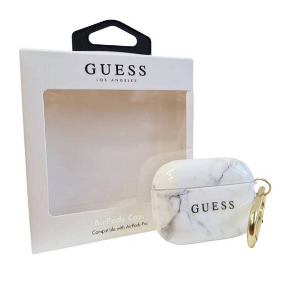 GUESS AIRPODS PRO COVER MARBLE COLLECTION - WHITE