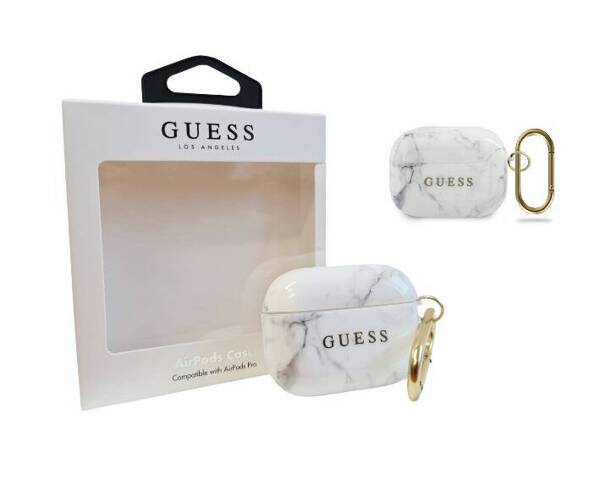 GUESS AIRPODS PRO COVER MARBLE COLLECTION - WHITE