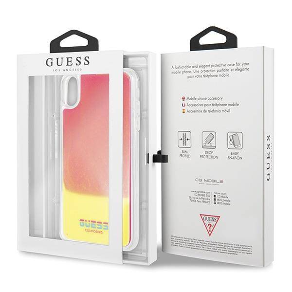 GUESS CALIFORNIA LIQUID ETUI DO APPLE IPHONE XS MAX - PINK