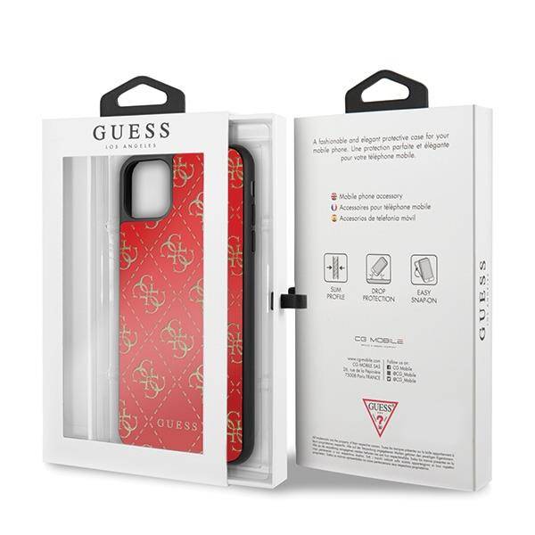 GUESS DOUBLE GLITTER ETUI DO APPLE IPHONE 11 PRO MAX - RED
